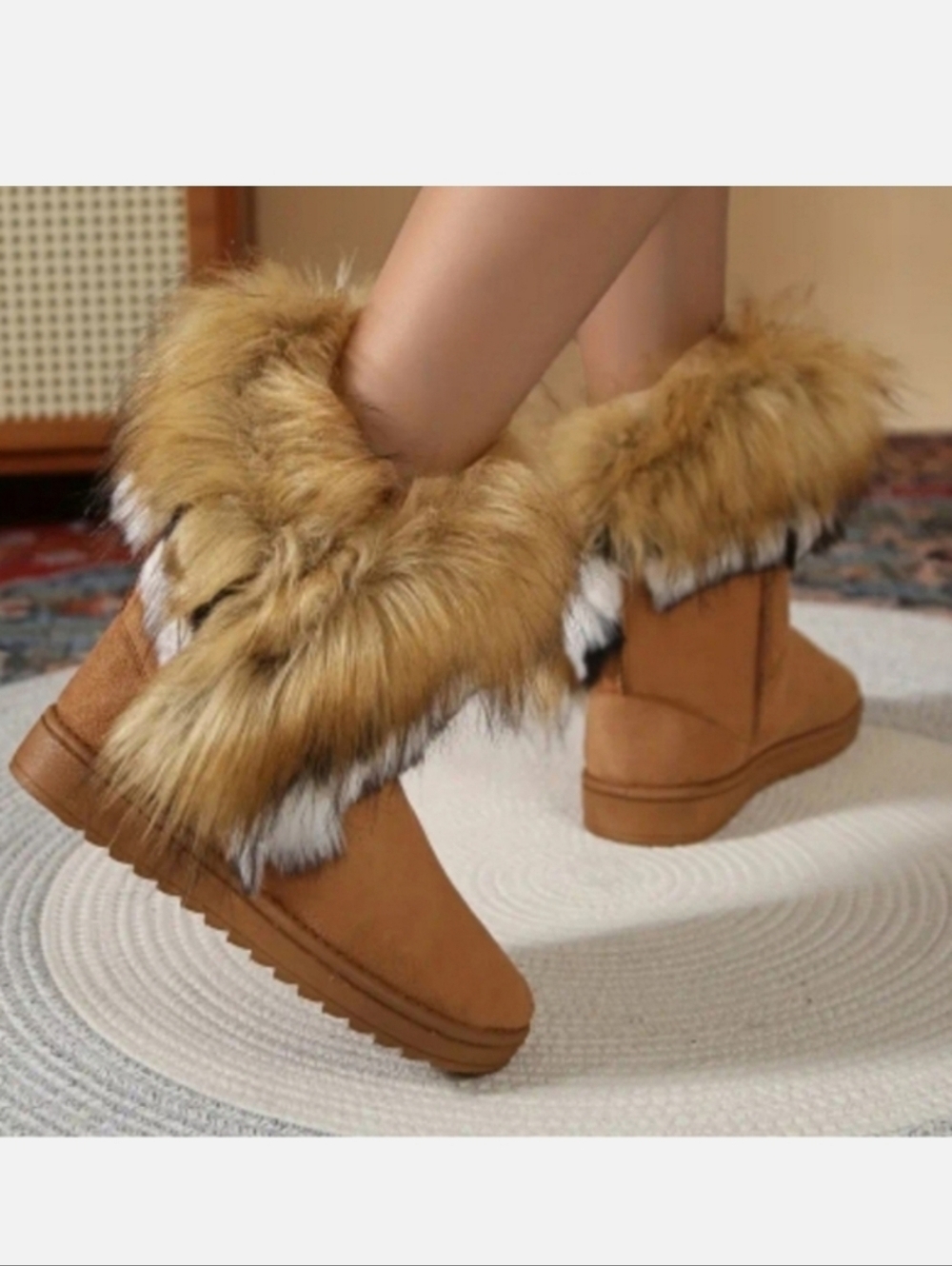 Faux Fur Snow Boots Size 6.5